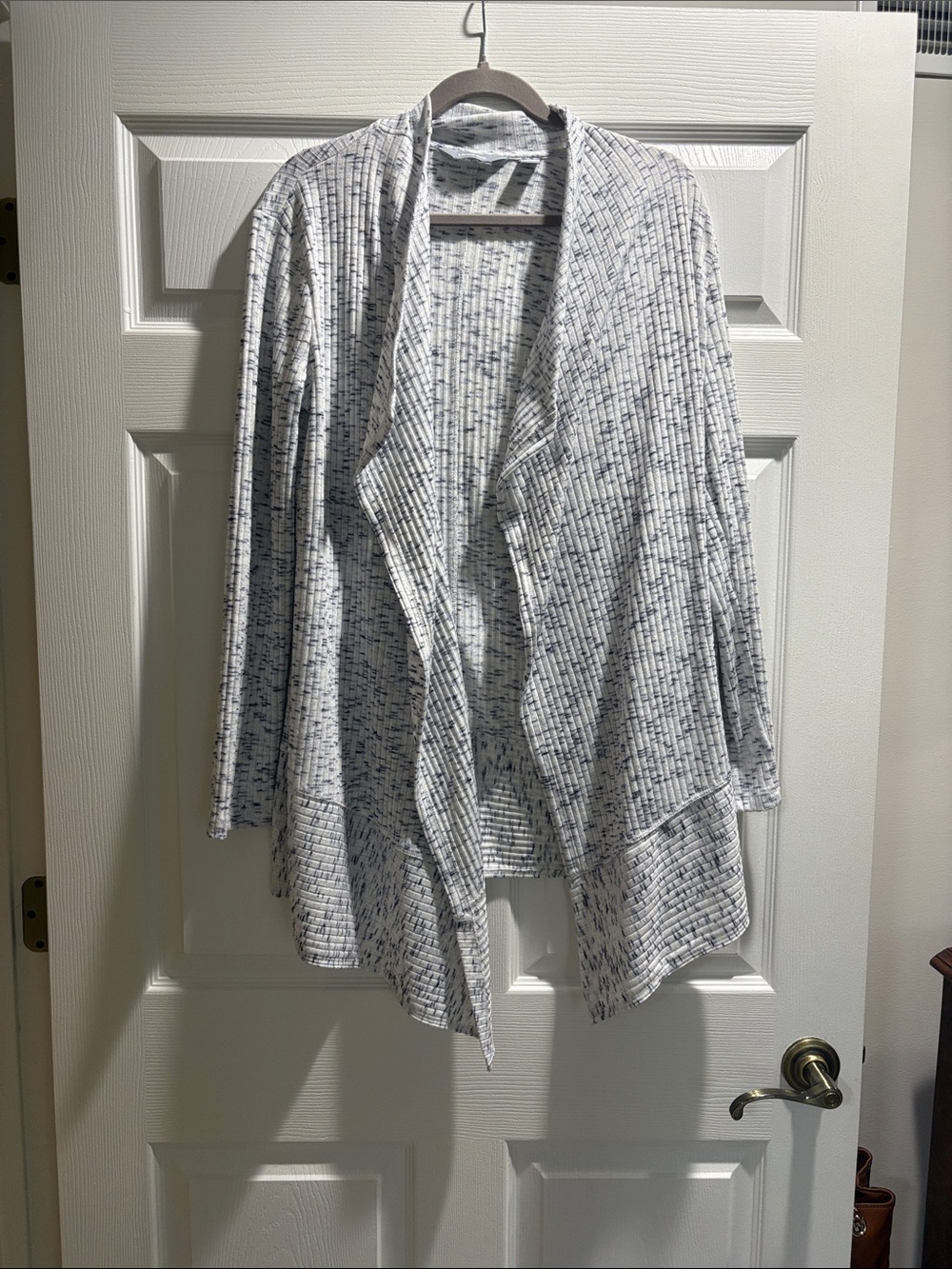Lands End Small Gray Open-Front Women's Cardigan Sweater